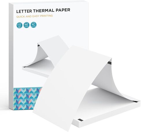 Thermal Printer Paper 8.5 x 11 Inch, US Letter Size Thermal Paper 200 Sheets, Advanced Thermal Printing, Compatible with Portable Printer, Continual Feeding Thermal Paper in Saudi Arabia