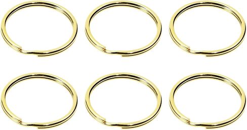 Tupalizy Brass Round Edge Split Key Rings for Home Office Men Women Car Keys Jewelry Keychain Ornaments Name Number Dog Tags Purse Bag Leather Hardware Craft Project, 6PCS (15mm) in Saudi Arabia