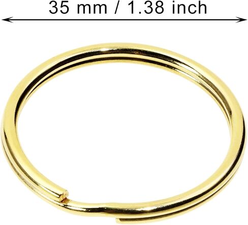 Tupalizy Brass Round Edge Split Key Rings for Home Office Men Women Car Keys Jewelry Keychain Ornaments Name Number Dog Tags Purse Bag Leather Hardware Craft Project, 6PCS (15mm) in Saudi Arabia