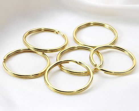 Tupalizy Brass Round Edge Split Key Rings for Home Office Men Women Car Keys Jewelry Keychain Ornaments Name Number Dog Tags Purse Bag Leather Hardware Craft Project, 6PCS (15mm) in Saudi Arabia