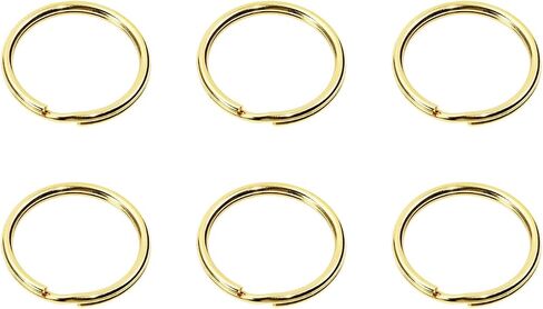 Tupalizy Brass Round Edge Split Key Rings for Home Office Men Women Car Keys Jewelry Keychain Ornaments Name Number Dog Tags Purse Bag Leather Hardware Craft Project, 6PCS (15mm) in Saudi Arabia