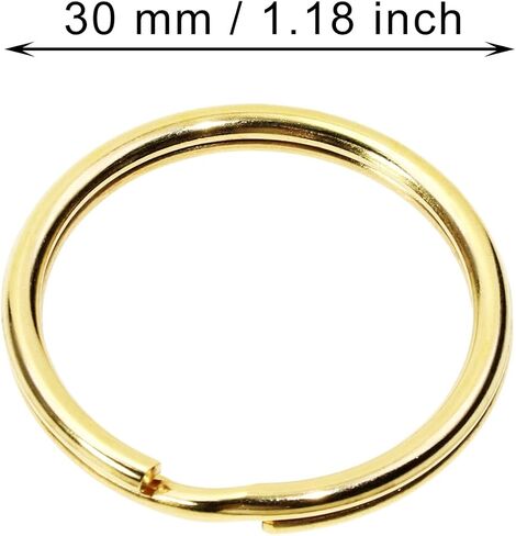 Tupalizy Brass Round Edge Split Key Rings for Home Office Men Women Car Keys Jewelry Keychain Ornaments Name Number Dog Tags Purse Bag Leather Hardware Craft Project, 6PCS (15mm) in Saudi Arabia