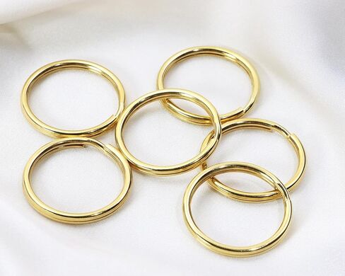 Tupalizy Brass Round Edge Split Key Rings for Home Office Men Women Car Keys Jewelry Keychain Ornaments Name Number Dog Tags Purse Bag Leather Hardware Craft Project, 6PCS (15mm) in Saudi Arabia