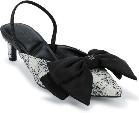 KARL LAGERFELD Women's Sharla Bow Everyday Mule Heeled Sandal in Saudi Arabia