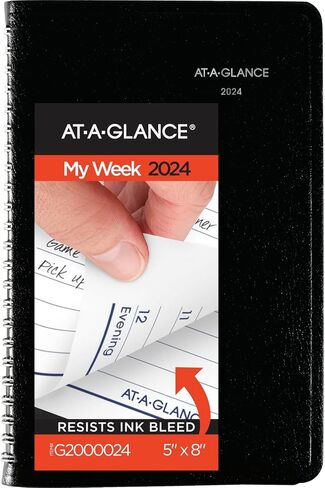 مخطط كتاب المواعيد AT-A-GLANCE 2025، أسبوعيًا، 5 بوصة × 8 بوصة، صغير، DayMinder، أسود (G2000025) in Saudi Arabia
