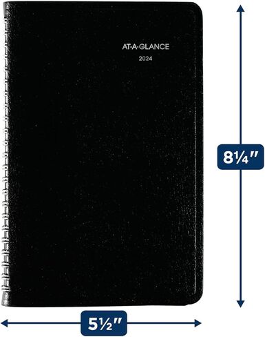مخطط كتاب المواعيد AT-A-GLANCE 2025، أسبوعيًا، 5 بوصة × 8 بوصة، صغير، DayMinder، أسود (G2000025) in Saudi Arabia