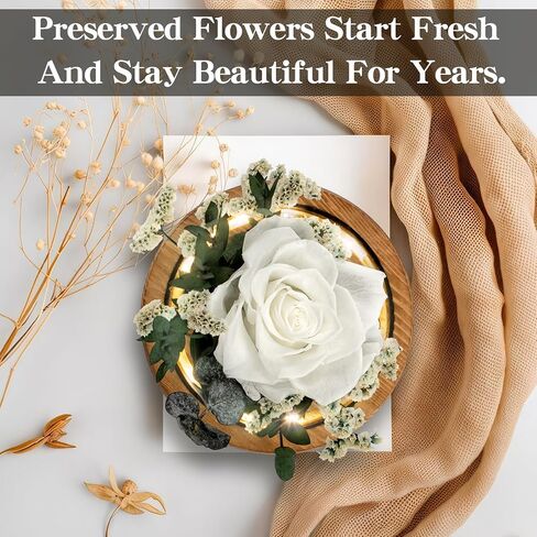 Preserved Flowers Roses Gifts for Women Mom, Fresh Flowers Forever Roses with Long-Lasting, Flowers for Delivery Prime Flower Bouquets with LED Lights, Birthday Gift, Mothers Day, Christmas in Saudi Arabia