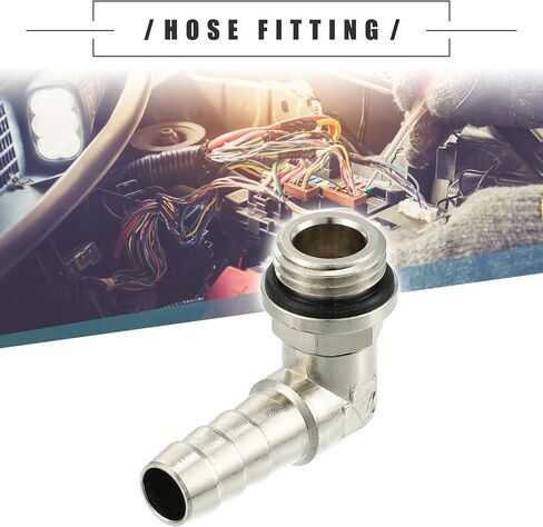 محول خرطوم تركيب نحاسي للسيارة Motoforti Universal Car 90 درجة، تركيب خرطوم، 8 مم 5/16 بوصة إلى ذكر G1/4 بوصة BSP BSPT، متين، نحاسي، لون فضي in Saudi Arabia