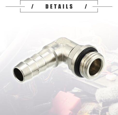 محول خرطوم تركيب نحاسي للسيارة Motoforti Universal Car 90 درجة، تركيب خرطوم، 8 مم 5/16 بوصة إلى ذكر G1/4 بوصة BSP BSPT، متين، نحاسي، لون فضي in Saudi Arabia
