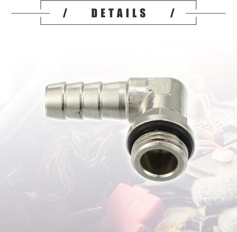 محول خرطوم تركيب نحاسي للسيارة Motoforti Universal Car 90 درجة، تركيب خرطوم، 8 مم 5/16 بوصة إلى ذكر G1/4 بوصة BSP BSPT، متين، نحاسي، لون فضي in Saudi Arabia