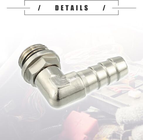 محول خرطوم تركيب نحاسي للسيارة Motoforti Universal Car 90 درجة، تركيب خرطوم، 8 مم 5/16 بوصة إلى ذكر G1/4 بوصة BSP BSPT، متين، نحاسي، لون فضي in Saudi Arabia