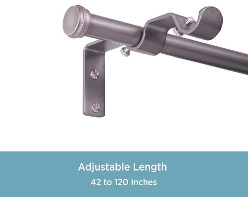Kenney 5/8" Diameter Double Rod Conversion Kit, 42-120", Nickel in Saudi Arabia