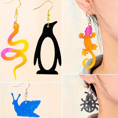 szecl 3 قطع الحيوان قلادة قالب السيليكون 25 تجاويف البطريق أرنب فراشة الأشكال المفاتيح سحر الايبوكسي الراتنج العفن الدب النحل النساء الأقراط قلادة صب قالب صنع المجوهرات أداة اللوازم اليدوية in Kuwait