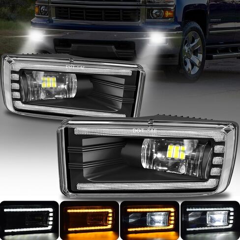 LED Fog Lights Compatible With 2007-2014 Chevy Silverado 2007-2015 Suburban 2007-2013 Avalanche 2007-2013 Tahoe 2010-2013 GMC Yukon Pick Up Truck Bumper Driving Lamps in Kuwait