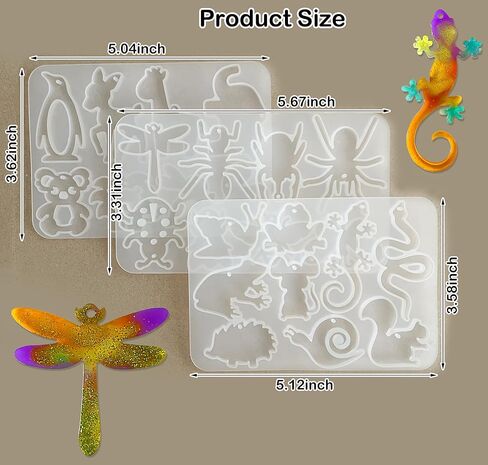 szecl 3 قطع الحيوان قلادة قالب السيليكون 25 تجاويف البطريق أرنب فراشة الأشكال المفاتيح سحر الايبوكسي الراتنج العفن الدب النحل النساء الأقراط قلادة صب قالب صنع المجوهرات أداة اللوازم اليدوية in Kuwait