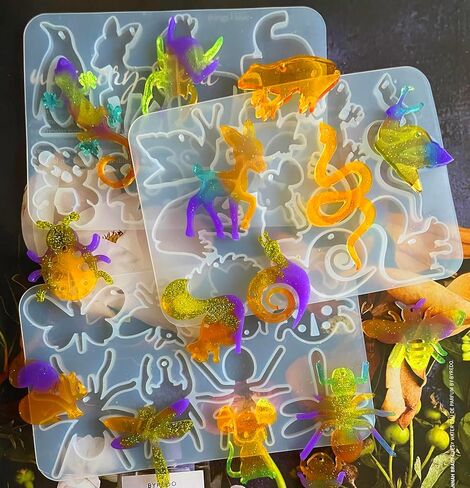 szecl 3 قطع الحيوان قلادة قالب السيليكون 25 تجاويف البطريق أرنب فراشة الأشكال المفاتيح سحر الايبوكسي الراتنج العفن الدب النحل النساء الأقراط قلادة صب قالب صنع المجوهرات أداة اللوازم اليدوية in Kuwait