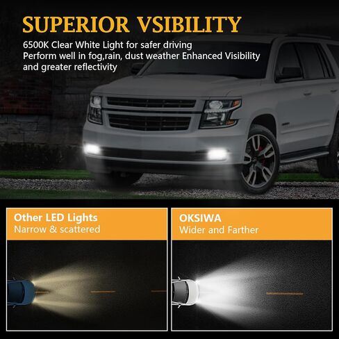 LED Fog Lights Compatible With 2007-2014 Chevy Silverado 2007-2015 Suburban 2007-2013 Avalanche 2007-2013 Tahoe 2010-2013 GMC Yukon Pick Up Truck Bumper Driving Lamps in Kuwait