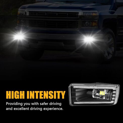 LED Fog Lights Compatible With 2007-2014 Chevy Silverado 2007-2015 Suburban 2007-2013 Avalanche 2007-2013 Tahoe 2010-2013 GMC Yukon Pick Up Truck Bumper Driving Lamps in Kuwait