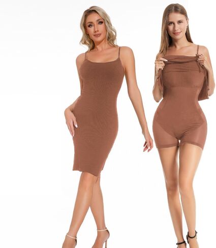QOU Shapewear Dress Long Sleeve Bodycon Midi Dress Built in Shapewear Club Night in Saudi Arabia