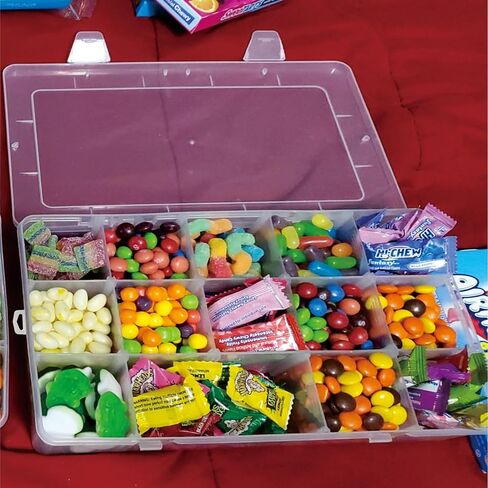 صندوق منظم كبير من البلاستيك الشفاف مكون من 15 شبكة مع فواصل، حاوية تخزين بلاستيكية قابلة للتعديل، صندوق تخزين الأجزاء الصغيرة، صندوق تخزين منظم الأدوات الصغيرة (3 عبوات) in Kuwait