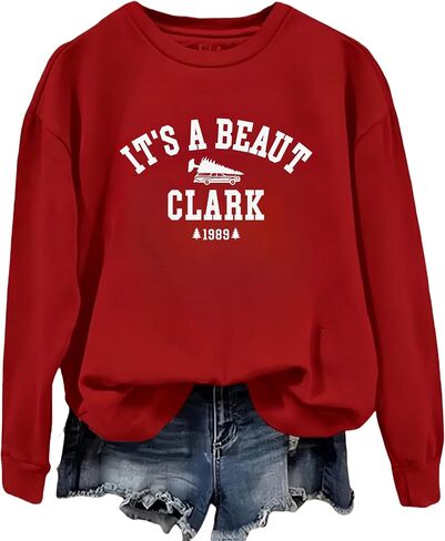 سويت شيرت It's a Beaut Clark للنساء، سويت شيرت مرح لفيلم عيد الميلاد، بلوفر علوي in Saudi Arabia