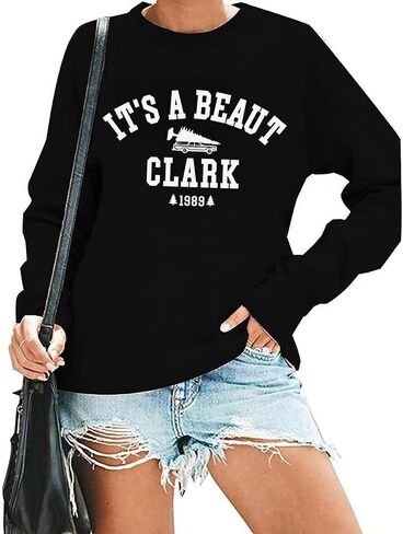 سويت شيرت It's a Beaut Clark للنساء، سويت شيرت مرح لفيلم عيد الميلاد، بلوفر علوي in Saudi Arabia