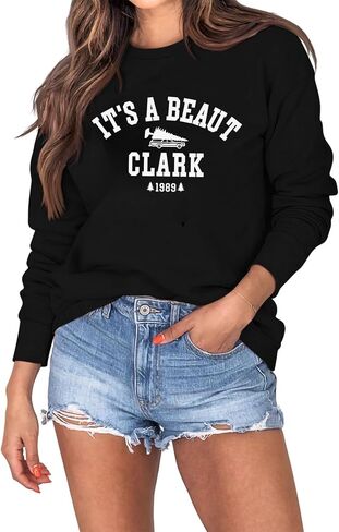 سويت شيرت It's a Beaut Clark للنساء، سويت شيرت مرح لفيلم عيد الميلاد، بلوفر علوي in Saudi Arabia
