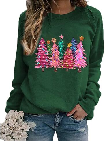 Xiaomomo Merry Christmas Tree Sweatshirt Woomens Christmas Lights Sweater Holiday Tops in Kuwait