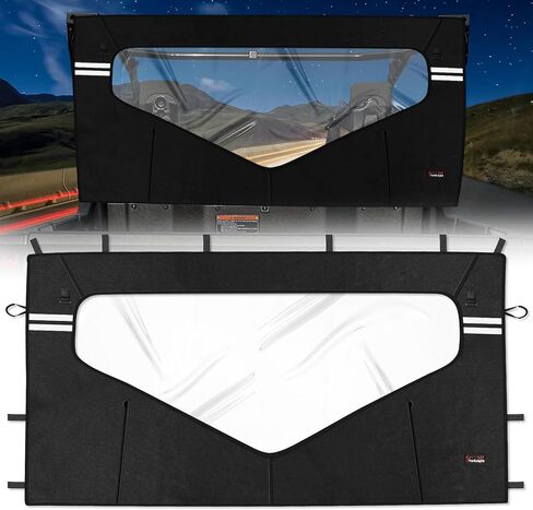 تصميم عاكس للنافذة الخلفية الناعمة من Pioneer - الزجاج الأمامي الخلفي StarknightMT UTV متوافق مع Pioneer 1000 3P 2016-2024 وPioneer 1000 6P 2023 2024، استبدل #0SR95-HL8-211B Pioneer 1000 6 الملحقات in Kuwait