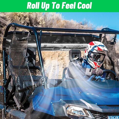 تصميم عاكس للنافذة الخلفية الناعمة من Pioneer - الزجاج الأمامي الخلفي StarknightMT UTV متوافق مع Pioneer 1000 3P 2016-2024 وPioneer 1000 6P 2023 2024، استبدل #0SR95-HL8-211B Pioneer 1000 6 الملحقات in Kuwait