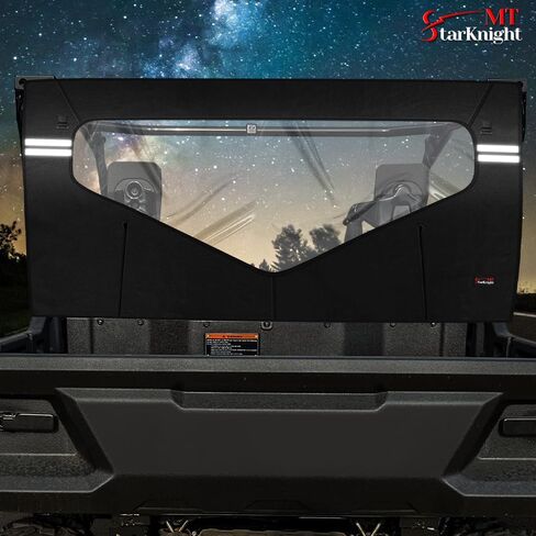 تصميم عاكس للنافذة الخلفية الناعمة من Pioneer - الزجاج الأمامي الخلفي StarknightMT UTV متوافق مع Pioneer 1000 3P 2016-2024 وPioneer 1000 6P 2023 2024، استبدل #0SR95-HL8-211B Pioneer 1000 6 الملحقات in Kuwait