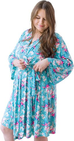 RuffleButts SoftSnooze™ Viscose from Bamboo Women's One Size Maternity Robe in Kuwait