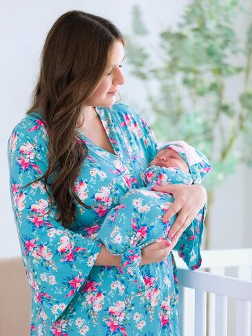 RuffleButts SoftSnooze™ Viscose from Bamboo Women's One Size Maternity Robe in Kuwait