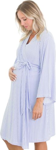 RuffleButts SoftSnooze™ Viscose from Bamboo Women's One Size Maternity Robe in Kuwait