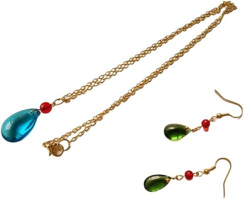 1791's lady Anime Earrings Necklace Hauru no Ugoku Shiro Cosplay Props Accessories Blue Earrings in Saudi Arabia