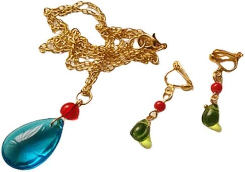 1791's lady Anime Earrings Necklace Hauru no Ugoku Shiro Cosplay Props Accessories Blue Earrings in Saudi Arabia