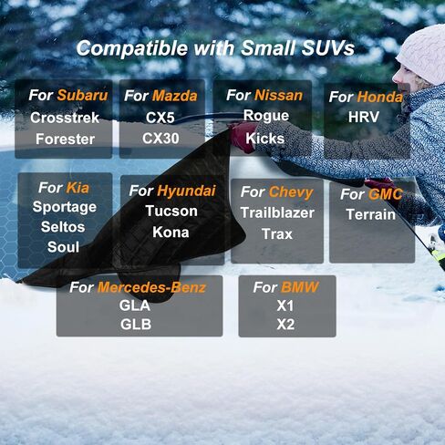 غطاء الزجاج الأمامي للسيارة للثلج والثلج متوافق مع Subaru Crosstrek Forester CX30/CX-30 HRV Kicks Seltos Small SUV، غطاء مغناطيسي مضاد للثلج درع الصقيع الشتوي مع أغطية مرآة جانبية in Saudi Arabia