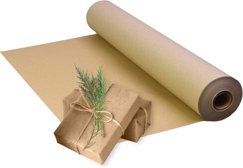 400mm x 30m Roll of Brown ECO Kraft Paper | Made from 100% Recycled Paper | Biodegradable & Fully Recylable Brown Wrapping Paper Roll | Wrapping and Packing Paper in Saudi Arabia