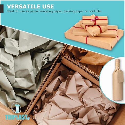 400mm x 30m Roll of Brown ECO Kraft Paper | Made from 100% Recycled Paper | Biodegradable & Fully Recylable Brown Wrapping Paper Roll | Wrapping and Packing Paper in Saudi Arabia