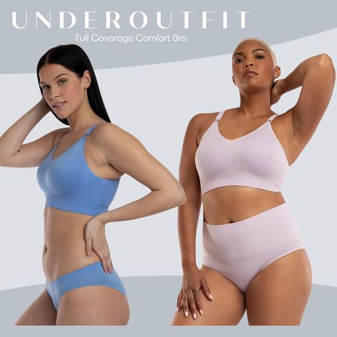 Underoutfit Full Coverage Bra - Wireless, Everyday Comfort Bra with Adjustable Straps in Saudi Arabia