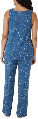 Eddie Bauer Women 4-Piece Pajama Set (Small, Teal Squares) in Saudi Arabia