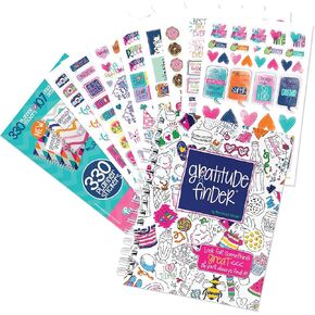 Gratitude Journal 52 Week Daily Positive Thinking for Thankfulness + Sticker Set | Gratitude Finder