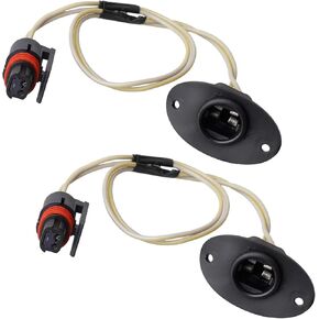 2 PCS Car License Plate Light Harness Connector, Plug and Play Plug with Connecting Harness, Rear Light Socket Tail Wire Plug Assembly, Compatible with 1994 to 2001 Dodge Ram 1500 2500 (Black)