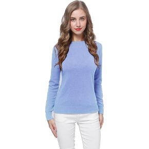 Women's 100% Pure Cashmere Long Sleeve Crew Neck Sweater