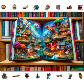 Wooden.City Enchanted Tales 1000 Piece Puzzle, Wooden Puzzles for Adults, Jigsaw Puzzles 1000 Pieces, Made in EU, Size 21.25 X 15.5 in, Magical Jigsaw Puzzle