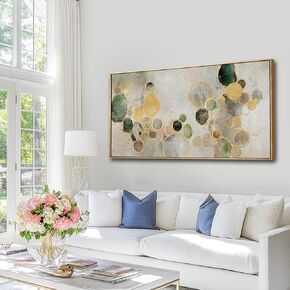 Abstract Pink Canvas Wall Art Framed Gold Abstract Line Artwork for Living Room Decor Canvas Art Bedroom Pictures Office Decoration for Wall 30x60in