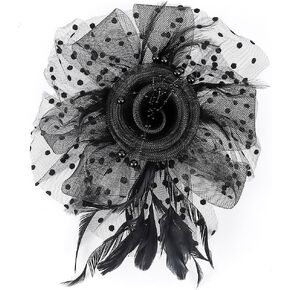AOPRIE Fascinators Hats for Women Tea Party Flower Fascinator Headband for Women Girls White, 1 Pack