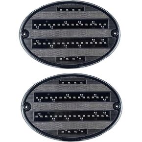 Oval LED Tail Lights 8.5" Length 40LEDs Red LED Brake Stop Turn Tail Lights Surface Mount for Trailer RV Camper Motorhome Airstream, Pack of 2
