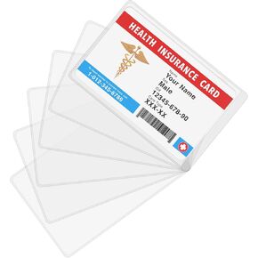 Medicare Card Holder Protector Sleeve, 20 Pack Transparent & Waterproof Plastic Card Holder for Credit Card License ID Card and Social Security Card Protector