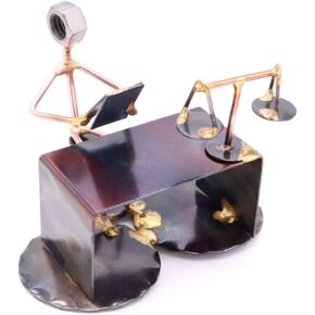 Lawyer - Handmade Metal Figurine - Hand Welded Metal Art and Recycled Metal Sculptures - Unique Desk Accessories, Law Office Decor, & Lawyer Gifts - Made in The USA
